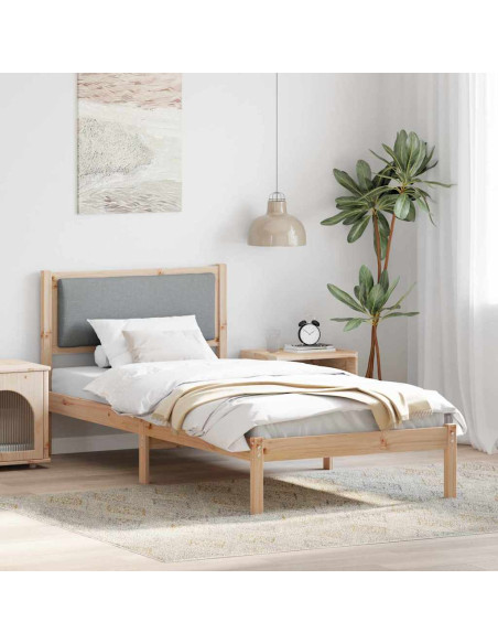 Struttura del letto Grigio chiaro 100 x 200 cm Pino massello