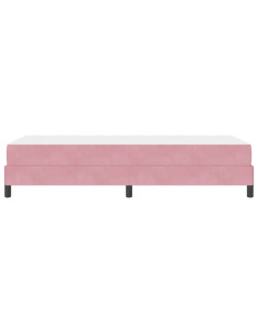 Letto a molle con materasso Rosa 90 x 200 cm Tessuto