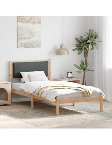 Struttura del letto Grigio scuro 90 x 200 cm Pino massello