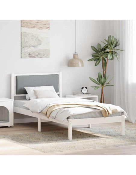 Struttura del letto Grigio chiaro 90 x 200 cm Pino massello