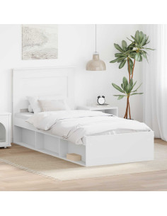 Struttura del letto Bianco 100 x 200 cm Pino massello