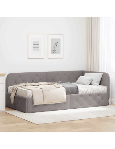 Cornice del letto ad angolo Talpa 90 x 190 cm Tessuto