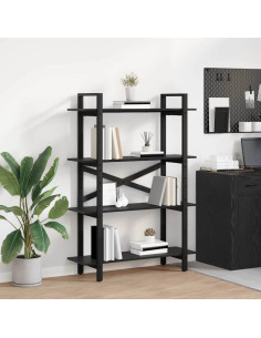 Libreria Rovere Nero 100 x 33,5 x 140 cm Legno multistrato