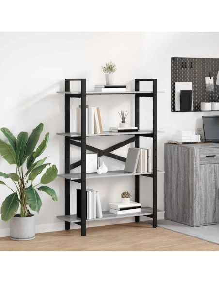 Libreria Grigio Sonoma 100 x 33,5 x 140 cm Legno multistrato