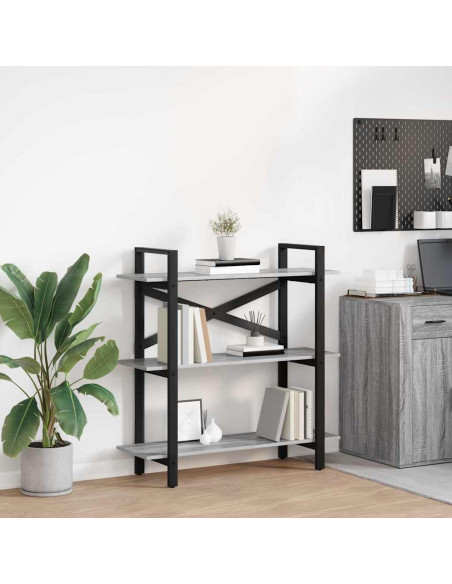 Libreria Grigio Sonoma 100 x 33,5 x 102 cm Legno multistrato