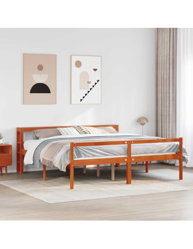 Struttura del letto 2 pcs Marrone cerato Legno di Pino Massello