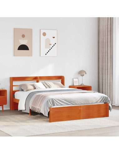 Struttura del letto 2 pcs Marrone cerato Legno di Pino Massello