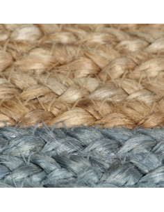 Tappeto Lavorato a Mano in Juta con Bordo Verde Oliva 90 cm