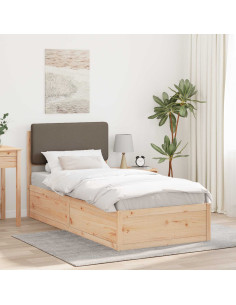 Letto con Testiera Rivestita Talpa 90 x 200 cm Pino massello