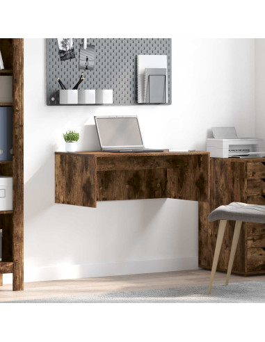 Scrivania a parete Rovere fumé 80 x 45 x 30 cm