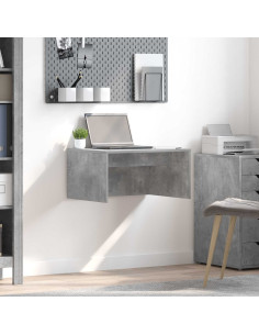 Scrivania a parete Grigio cemento 60 x 45 x 30 cm
