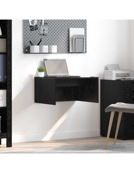 Scrivania a parete Rovere Nero 60 x 45 x 30 cm