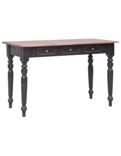 Scrivania con 3 Cassetti 117x57x75 cm Legno Massello di Mogano