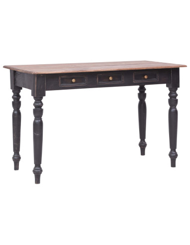 Scrivania con 3 Cassetti 117x57x75 cm Legno Massello di Mogano