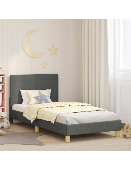 Struttura letto bambini con testata Grigio scuro 90 x 200 cm