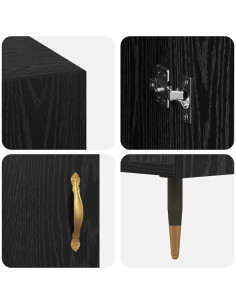 Scrivania Rovere nero 140 x 50 x 75 cm Legno multistrato