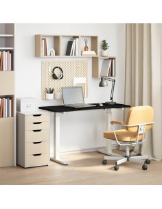 Scrivania con archiviazione Bianco e Marrone Scuro 120 x 60 cm 2