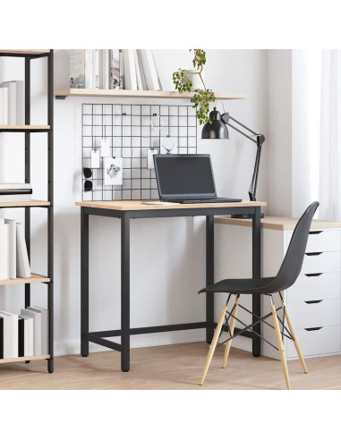 tavolo Naturale 80 x 50 x 77 cm Legno ingegnerizzato e acciaio