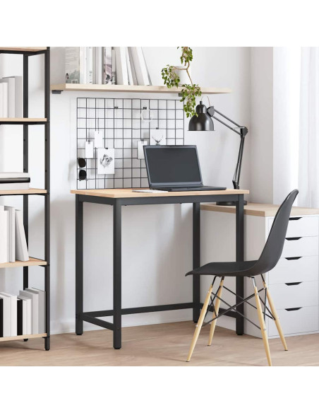 tavolo Naturale 80 x 50 x 77 cm Legno ingegnerizzato e acciaio