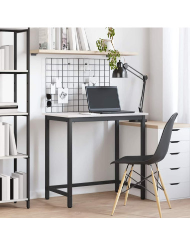 tavolo Bianco 80 x 50 x 77 cm Legno ingegnerizzato e acciaio