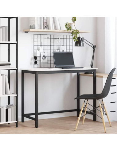 tavolo Bianco 100 x 50 x 77 cm Legno ingegnerizzato e acciaio