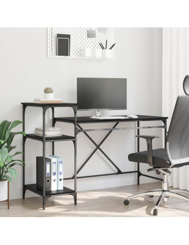 Scrivania Rovere Nero 135 x 50 x 90 cm Legno multistrato