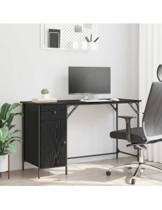 Scrivania per computer Rovere Nero 131 x 48 x 75 cm