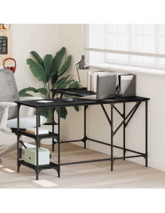 Scrivania Rovere Nero 139 x 139 x 75 cm Legno multistrato 2