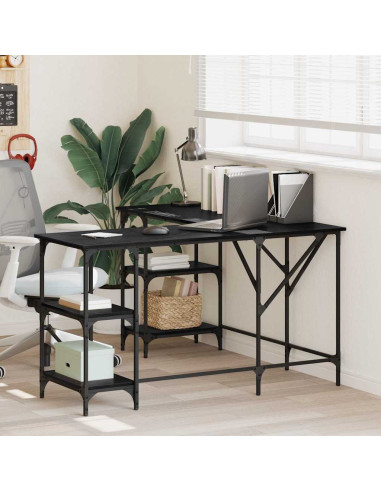 Scrivania Rovere Nero 139 x 139 x 75 cm Legno multistrato