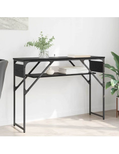 TavoloConsolle Rovere Nero 105x30x75cm Legno multistrato 2