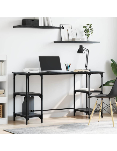 Scrivania Rovere Nero 140 x 50 x 75 cm Legno multistrato