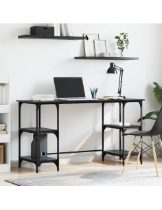 Scrivania Rovere Nero 140 x 50 x 75 cm Legno multistrato 2