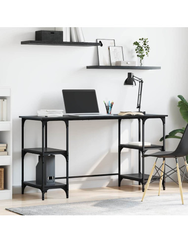 Scrivania Rovere Nero 140 x 50 x 75 cm Legno multistrato
