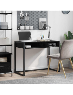 Scrivania Rovere Nero 100 x 50 x 75 cm Legno multistrato 2