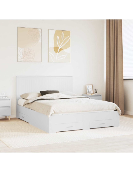 Struttura del letto Bianco 150 x 200 cm Legno multistrato