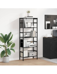 Libreria Rovere Nero 60 x 29,5 x 149 cm Legno multistrato