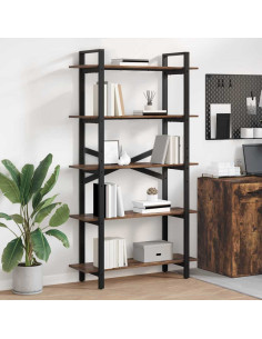 Libreria Rovere fumé 100 x 33,5 x 178 cm Legno multistrato