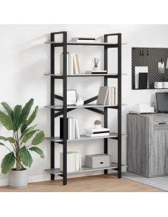 Libreria Grigio Sonoma 100 x 33,5 x 178 cm Legno multistrato