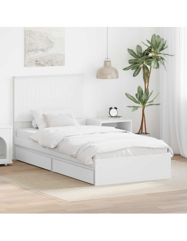 Letto con Contenitore Bianco 90 x 200 cm Legno multistrato