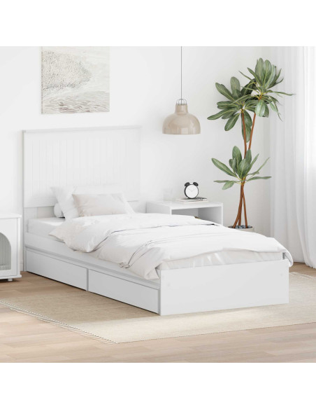 Letto con Contenitore Bianco 90 x 200 cm Legno multistrato