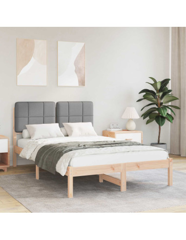 Letto con Testiera Rivestita Grigio chiaro 120 x 200 cm