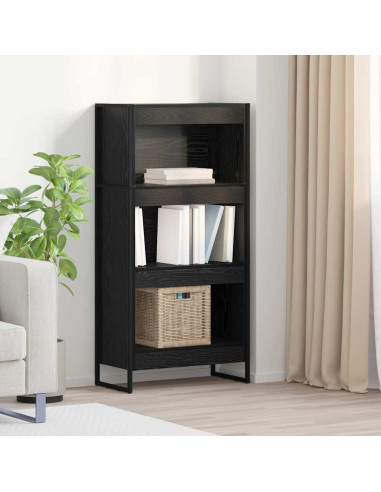 Armadio per Libri Rovere Nero 80 x 30 x 155 cm