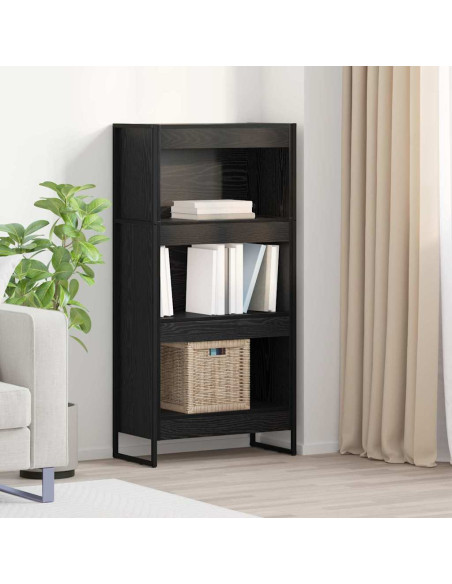 Armadio per Libri Rovere Nero 80 x 30 x 155 cm
