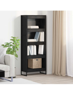 Armadio per Libri Rovere Nero 80 x 30 x 155 cm