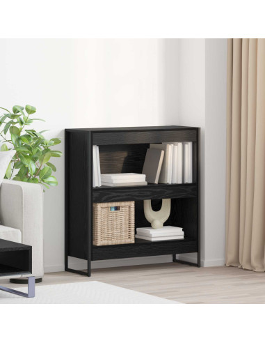 Armadio per Libri Rovere Nero 80 x 30 x 155 cm