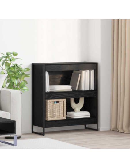 Armadio per Libri Rovere Nero 80 x 30 x 155 cm