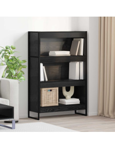 Armadio per Libri Rovere Nero 80 x 30 x 155 cm