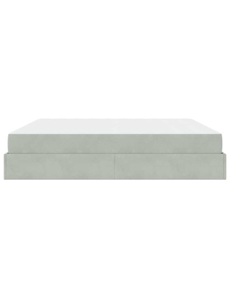 Struttura letto con materasso 2 pcs Grigio chiaro Velluto