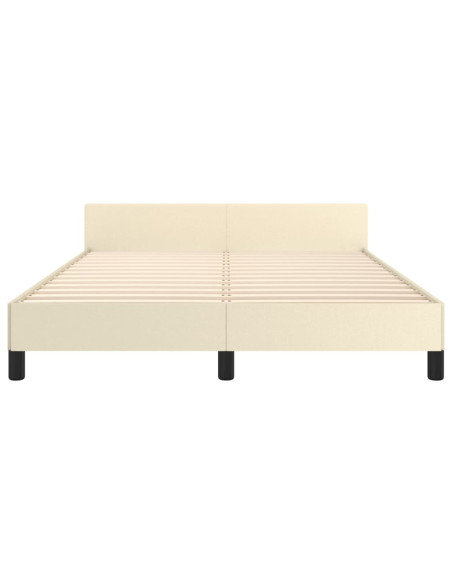 Giroletto con Testiera Crema 140x190 cm in Similpelle