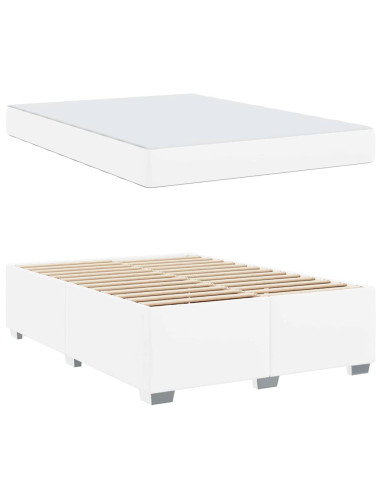 Struttura del letto con materasso Bianco 160 x 200 cm Tessuto